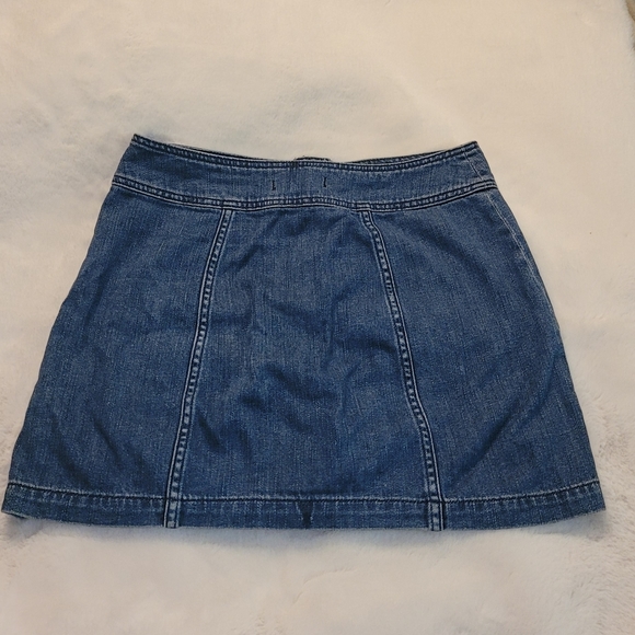 Free People Come A Little Closer Denim Skirt Front Button with Chevron Pockets - Picture 11 of 16